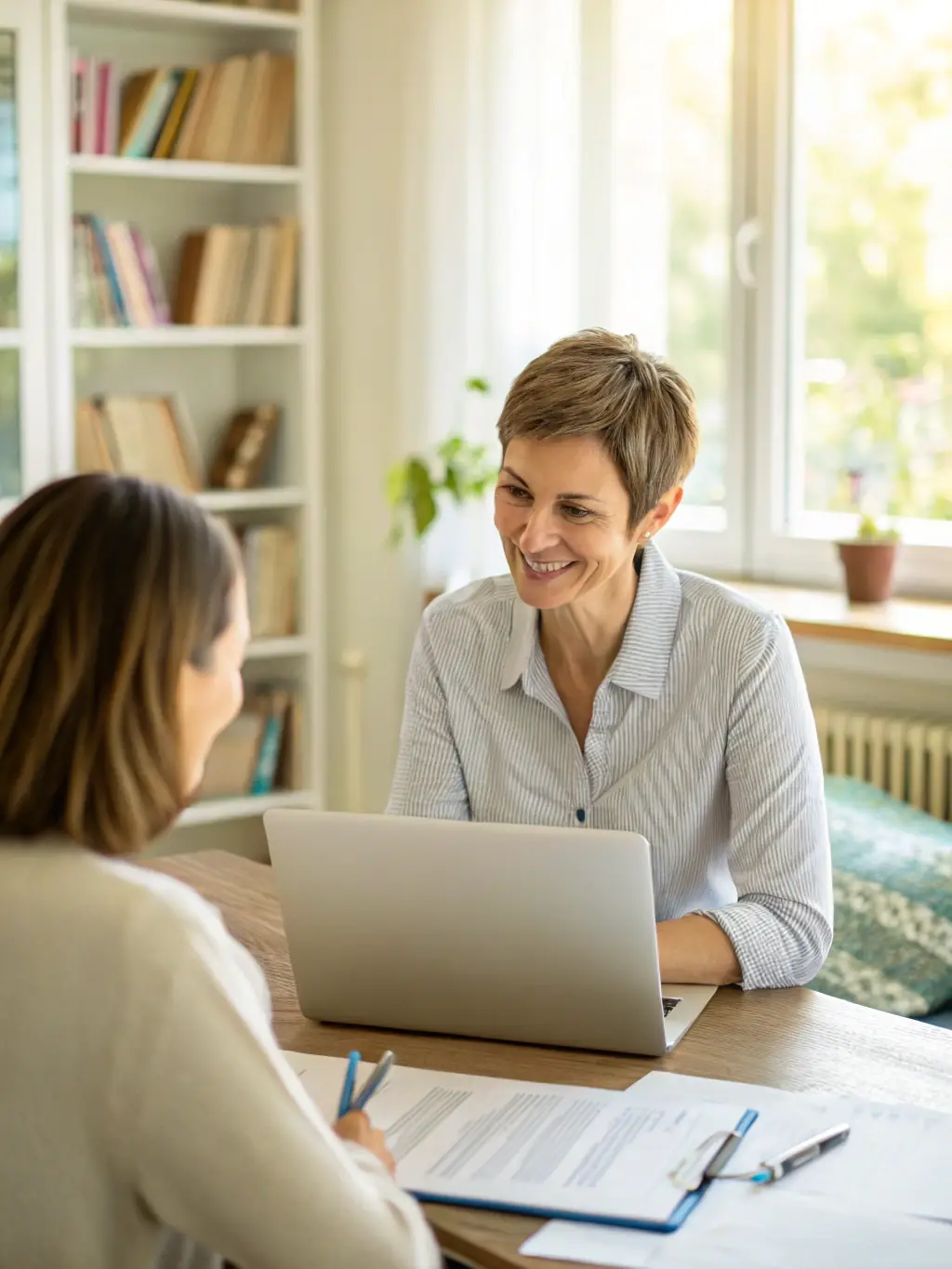 A counselor providing one-on-one therapy to a client, emphasizing the personalized care offered by Betterman.