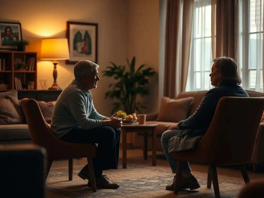 A client in a private room receiving counseling and support from a dedicated recovery specialist, highlighting the personalized care provided.